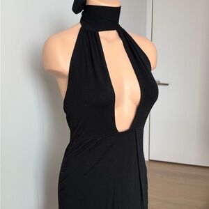 ASOS Black Backless Halter Dress